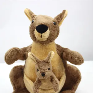 2024 su misura peluche morbido animale peluche Australia giocattoli mamma che trasporta un bambino di pezza canguro giocattolo per bambini regalo