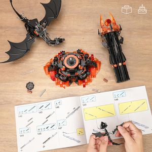 クールダークタワードラゴン城建築セットクリエイティブダークタワー建築カラーブロック誕生日ギフト飾り - Product Image 6