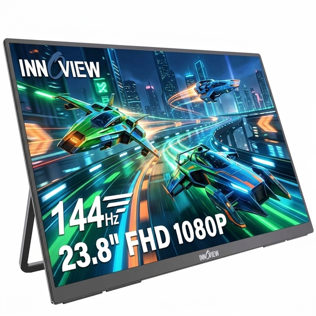 Ultra Slim 23.8 Inch External Monitor 1920X1080 144Hz Adaptive Sync 250Nits Brightness for Competitive Gaming