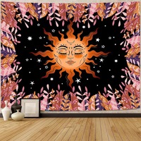 Tapisserie murale florale en polyester, décoration murale, impression HD, résistante à la décoloration, vente en gros, lavage à la main, style bohème