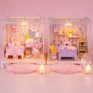Kit de Casa de Muñecas en Miniatura <span class=keywords><strong>a</strong></span> Escala 1:18, Kit de Construcción de Casa de Muñecas con LED, Juguetes en Miniatura para Niños y Adultos, Regalo de Manualidades - Product Image 5