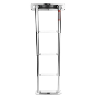 HANSE MARINE Bateau En Acier Inoxydable Échelle Réglable Boîte Échelle avec 3 - 4 anti-dérapant Étapes Accessoires pour Bateau Yacht