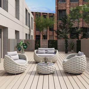 Coussin <span class=keywords><strong>de</strong></span> <span class=keywords><strong>jardin</strong></span> en <span class=keywords><strong>aluminium</strong></span> et rotin au design moderne Ensembles <span class=keywords><strong>de</strong></span> meubles d'extérieur en L Canapés <span class=keywords><strong>de</strong></span> <span class=keywords><strong>jardin</strong></span> pour <span class=keywords><strong>salon</strong></span> <span class=keywords><strong>de</strong></span> patio 4 <span class=keywords><strong>places</strong></span> - Product Image 2