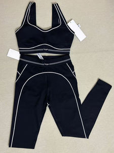 <span class=keywords><strong>Con</strong></span> logotipo, conjunto de yoga sin costuras de 2 piezas para <span class=keywords><strong>mujer</strong></span>, en stock, bra deportivo de alta elasticidad y leggings, traje de fitness para gimnasio, pilates y entrenamiento. - Product Image 6