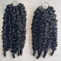 Extensions de cheveux bouclés birmans indiens au crochet 60g, pré-séparées 50 mèches, nœuds invisibles, lot de crochet bohème
