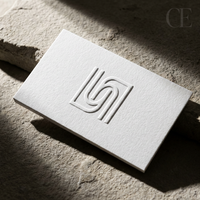 Tarjetas de Visita de Lujo en Amarillo Mostaza, Papel Grueso de Algodón, Diseño Minimalista con Grabado en Relieve, Papelería Premium para Estudio Arquitectónico