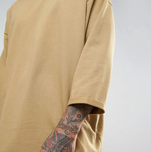 เสื้อยืดคอตตอนทรงหลวมสไตล์สตรีทแวร์สำหรับผู้ชาย เสื้อยืดทรงบ็อกซี่เรียบง่าย เนื้อผ้าหนา น้ำหนักมาก เสื้อยืดโอเวอร์ไซส์เปล่าๆ จากผู้ผลิต - Product Image 4