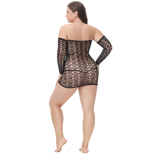 Großhandel Spitze <span class=keywords><strong>Plus</strong></span> <span class=keywords><strong>Size</strong></span> Damen-Sets Dessous Nahtlos G-Körbchengröße Mesh Unterwäsche Sexy Bodystocking für Mollige Frauen - Product Image 3