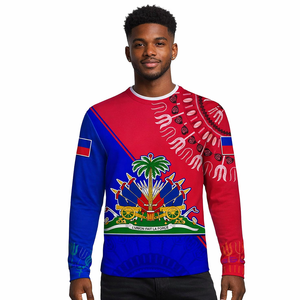 Camisetas de Manga Larga Ligeras con Estampado 3D Personalizado de Haití (<span class=keywords><strong>Leta</strong></span> an Ayiti 1806-1811) para Hombre, Cuello Redondo, Manga Completa, Fabricación a Medida 2026 - Product Image 3