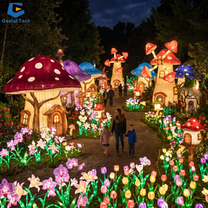 Parc d'illuminations saisonnières d'hiver, spectacle de lanternes forêt champignonée fantastique, solution d'éclairage tout-en-un pour les zoos et les attractions nocturnes - Product Image 6