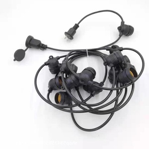 E26 E27 Outdoor Light <b>String</b> Cord IP65 Waterproof PVC Wire SJTOW C9 End Type Power Cord For <b>Garden</b> Patio Lighting - Product Image 2