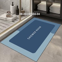 Tapis de bain avec dos en caoutchouc antidérapant, séchage rapide, super absorbant, fin, moderne, lavable, pour la maison et l'hôtel