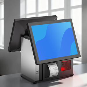 เครื่องรับเงินแบบสัมผัสหน้าจอคู่ขนาด 15 นิ้วร้านอาหารสั่งซื้อเครื่องสัมผัสระบบ POS หน้าต่างสัมผัส Android สําหรับการขายปลีก - Product Image 5