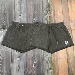 Pantalones Cortos Casuales Deportivos Cómodos de Algodón 100% de Alto Gramaje con Cordón y Cintura Elástica, Lavado Ácido, Bordado Personalizado al por Mayor - Product Image 3
