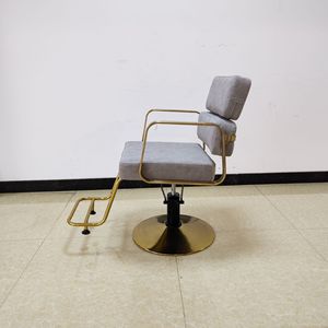 เก้าอี้ตัดผมไฮดรอลิกสแตนเลสสีทองทันสมัยสำหรับร้านทำผมเสริมสวย - Product Image 3
