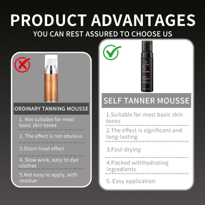 Mousse Autobronceador Vegano Orgánico Personalizado para un Bronceado Instantáneo en 1 Hora con Aplicación en Spray de Marca Privada - Product Image 5