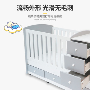 Set <span class=keywords><strong>Lettino</strong></span> Multifunzionale 3-in-1 JINS per Bambini <span class=keywords><strong>con</strong></span> <span class=keywords><strong>Cassetti</strong></span>, Comoda Culla in Legno per Neonati e Bambini, Uso Domestico e Alberghiero - Product Image 3