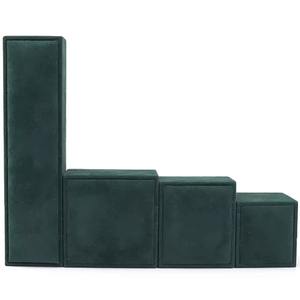 Caja de embalaje de joyería de lujo de alta calidad, collar, pulsera, pulsera, caja de anillo de joyería de terciopelo verde, logotipo personalizado - Product Image 6