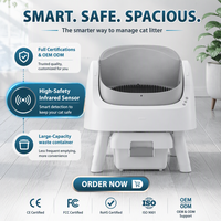 Bac à litière pour chat intelligent OEM à ouverture supérieure, autonettoyant, écologique, sans application, sans Wi-Fi, grande capacité, contrôle des odeurs, verrouillage enfant, CE FCC RoHS