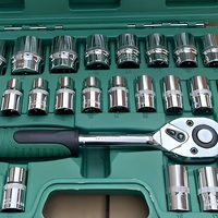 Kit d'outils à douilles 32 pièces 24 dents pour réparation automobile, fourni par l'usine, pour atelier de réparation de véhicules