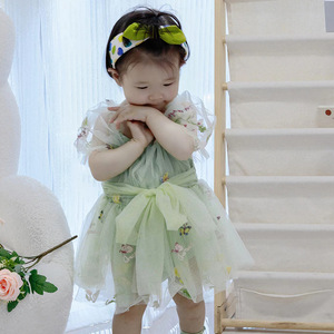 Vestido <span class=keywords><strong>de</strong></span> Tul con Bordado Floral para Bebé Niña, en Oferta, para 6-24 Meses, <span class=keywords><strong>Ropa</strong></span> <span class=keywords><strong>de</strong></span> Bebé - Product Image 5