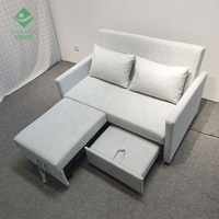 Canapé inclinable à 2 places en lin gris, fauteuil de style chinois pour petit espace