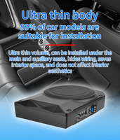 Subwoofer Activo para Auto RC de 12V y 10 Pulgadas, Bajo el Asiento, con Amplificador, Carcasa de Aluminio para Bajos Superiores e Instalación