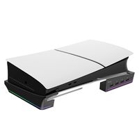 PG-P5S021 Support horizontal à 14 lumières RVB avec 4 concentrateurs USB Stockage de station de base pour disque PS5slim et éditions numériques