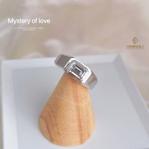 Cincin pertunangan berlian dewasa Lab Platinum, cincin pasangan pria dan wanita untuk pasangan - Product Image 5