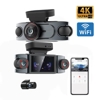 Caméra de véhicule 4K à couverture complète 4 canaux 360° °   Caméra embarquée 4 voies avec vue panoramique 4K+1080Px3, WiFi6 5G, GPS et vision nocturne IR
