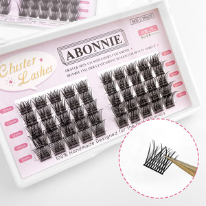 Abonnie Segmented False Eyelashes Mink <b>Fur</b> Thick Style DIY Heat Fused Extension Kits - Product Image 4