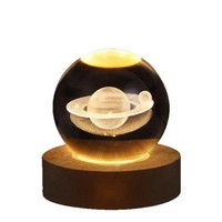 Iluminación Inteligente para el Hogar, Bola de Cristal Tallada, Unidad Flash USB, Regalo de Navidad para Niños, Lámpara LED de Noche para Mesa de Noche