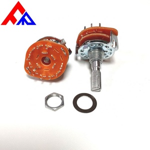 สวิตช์ตำแหน่งแบบหมุน Hot Metal RS25 แบบ D-shaft ขนาดแกน 6 มม. ติดตั้งแนวตั้ง 1P 2-12 ตำแหน่ง และสวิตช์โรตารี่ - Product Image 5