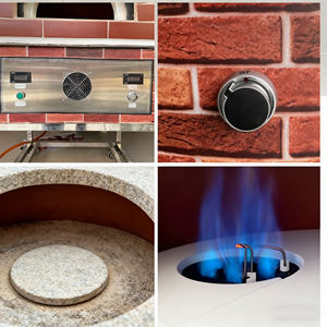 Horno de Pizza Moderno para Exteriores, Multicombustible, de Acero Inoxidable, Estilo Italiano, a Leña/<span class=keywords><strong>Gas</strong></span>, con Sistema de Convección de <span class=keywords><strong>Piedra</strong></span> Volcánica - Product Image 3