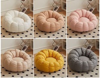 Fauteuil paresseux moderne en velours en forme de citrouille avec ottoman, fauteuil nuage écologique pour salon