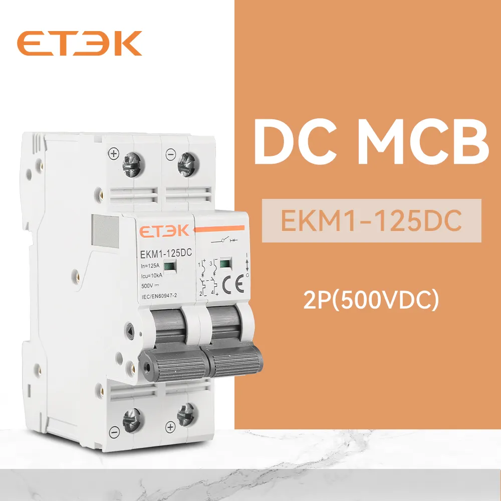 EEK EKM1-125HDC 10KA 1P/2P/4P DC MCB 10KA 80A-125A