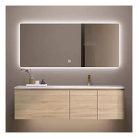 Miroir intelligent de salle de bain FULLSUMMER avec affichage de l'heure, éclairage mural, miroir de maquillage LED