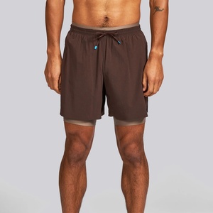 Short de sport athlétique 2-en-1 camouflage pour homme, taille haute, doublé, avec effet froncé aux fesses, longueur 7 pouces, pour la course et le sport, disponible en grandes tailles - Product Image 1