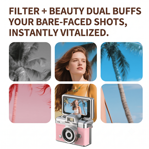 Caméra miniature à porter autour du cou avec mode selfie, enregistrement vidéo 1080P HD, filtres intégrés, objectif rotatif - Product Image 2