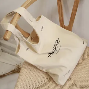 Bolsa de lona 100% biodegradável extra grande com cordão de algodão para presente, sacola pequena com logotipo personalizado e padrão de letras