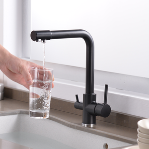 <span class=keywords><strong>Grifo</strong></span> purificador de agua doméstico negro de <span class=keywords><strong>doble</strong></span> manija con montaje en cubierta <span class=keywords><strong>grifo</strong></span> de agua potable directa/<span class=keywords><strong>grifo</strong></span> de ósmosis inversa - Product Image 4