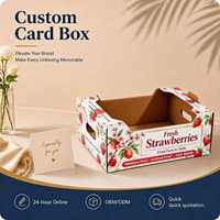 Boîte en carton ondulé pour fraises fraîches OEM ODM, boîte d'emballage pour fruits personnalisée avec trou de transport