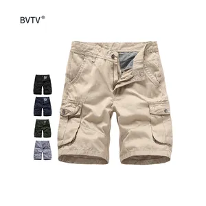 Sweat Runningeuropeanocket Pantalon court 100% coton Cargo Shorts motif Board Shorts gris imprimé décontracté en gros Mblacksummer