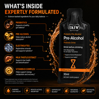 OKTW Pré-alcoolique liquide probiotique avec extrait de chardon-Marie : Complément pour soutenir le métabolisme de l'alcool et la santé du foie