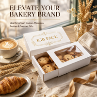 Boîtes à biscuits et gâteaux personnalisées en carton écologique réutilisable avec fenêtre, finition blanche mate, vente en gros
