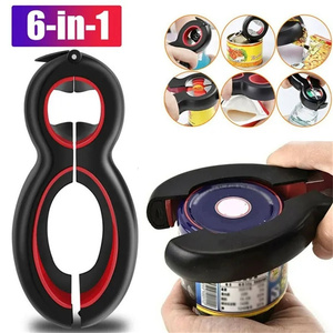 Abridor de Botellas Multifunción 6 en 1, Abridor de Frascos Todo en Uno con Pinza en Forma de 8, Abridor de Latas, Vino, Cerveza, Tapas de Frascos - Product Image 1