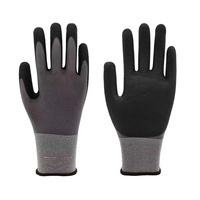 Gants de travail universels en nylon et spandex 15 jauges, paume enduite de nitrile à finition sablée, adhérence renforcée, épaisseur 7 oz, longueur 23 cm