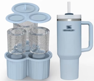 Hot Large Capacity Ice Tray Freezer Silicone Ice Cube Tray 3 Hollow Cylinders Ice Cube Mold - Product Image 1