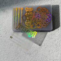 Carte de visite transparente en PVC avec technologie d'impression offset holographique à chaud Conception d'estampage holographique