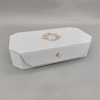 Boîte à bijoux personnalisée de luxe bleue 2026 pour collier et bague, emballage cadeau sur mesure